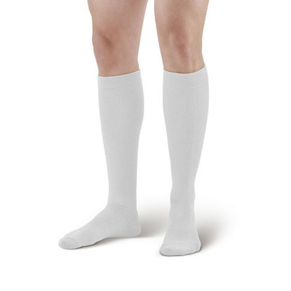 Picture of CoolMax unisex white knee high sock extra large 8-15 mmHg