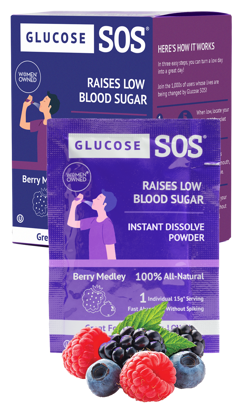 Picture of Glucose SOS instant dissolve powder 6 ct. Berry medley